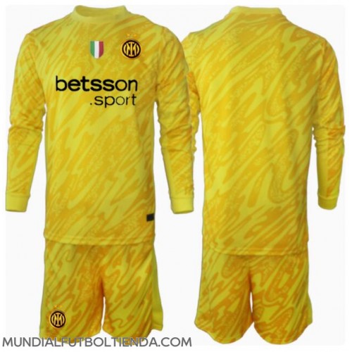 Camiseta Inter Milan Portero Segunda Equipación Replica 2024-25 para niños mangas largas (+ Pantalones cortos)